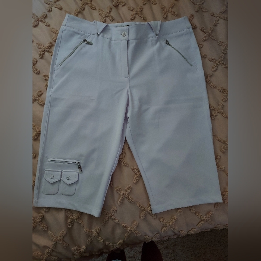Jamie Sadock White Women's Bermudas, Sz 12